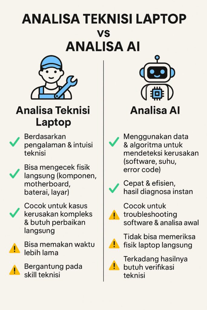 Teknisi Laptop vs Analisa AI