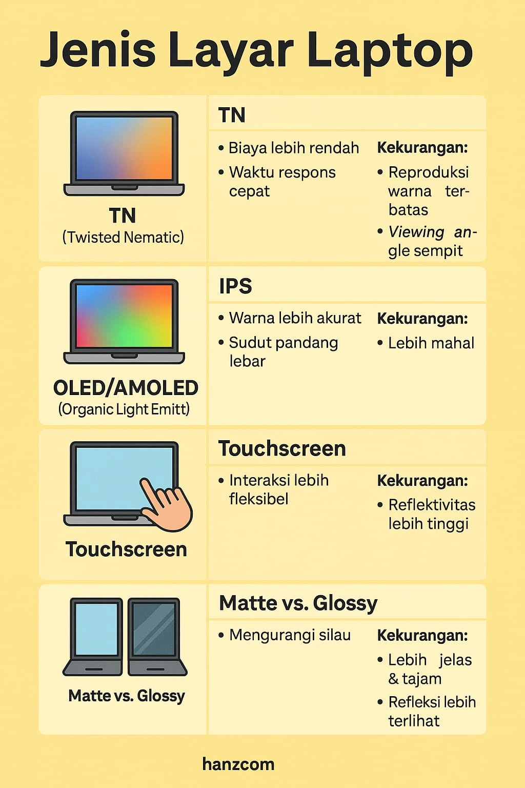 Jenis Layar Laptop